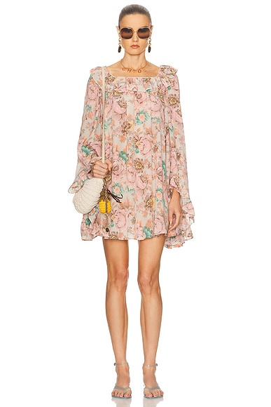 Silk Long Sleeve Mini Dress