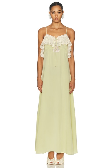 Ruffle Neck Slip Dress