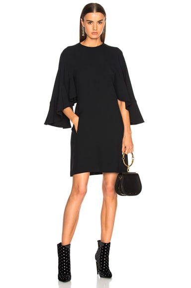 Light Cady Ruffle Sleeve Mini Dress