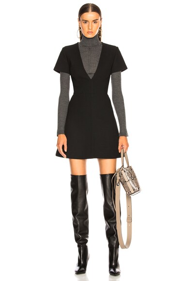Double Face Wool Crepe Mini Dress