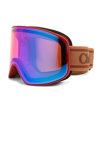 Shop Chloé Cassidy Ski Goggles In Brown & Orange