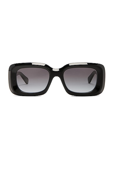 Chloé Gayia Rectangular Sunglasses In Black & Grey