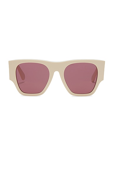 Oversized Logo Square Sunglasses in Ivory