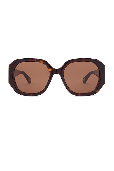 Marcie Rectangular Sunglasses in Brown