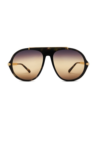 Chloe Aly Round Sunglasses in Havana & Yellow