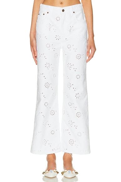 Chloe Denim Straight Leg Pant in White