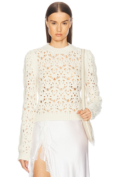 Sea Ellie Lace Combo Sweater in Cream FWRD