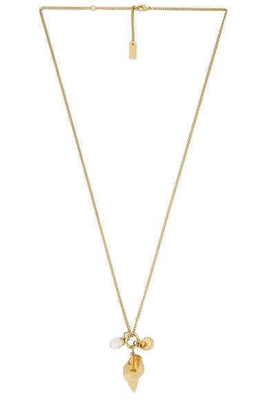 Chloe Shell Necklace in Vintage Gold