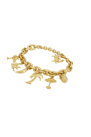 Chloe Charm Bracelet in Vintage Gold