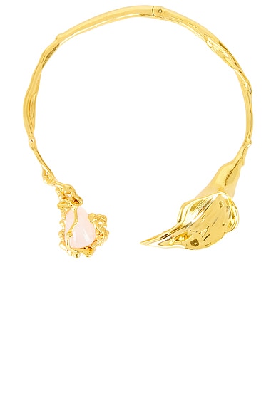 Chloe Cuff Necklace in Gold & Pink