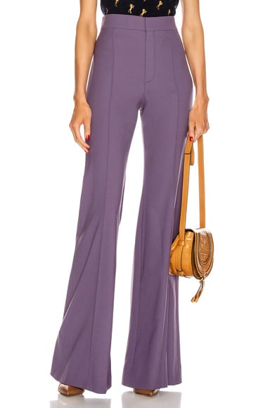 Chloe Tailored Flare Pant in Shadow Purple | FWRD