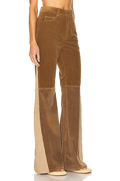 Shop Chloé Velvet Corduroy Trouser In Off Brown