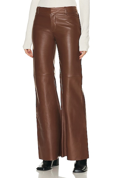 Flare Leather Pant in Chocolate