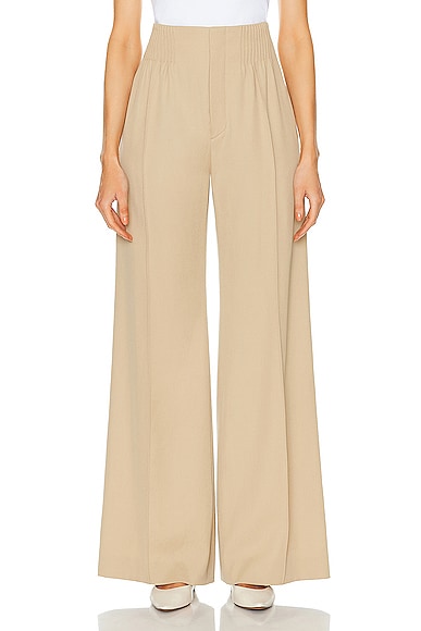 Chloé Cinched Pant In Pearl Beige