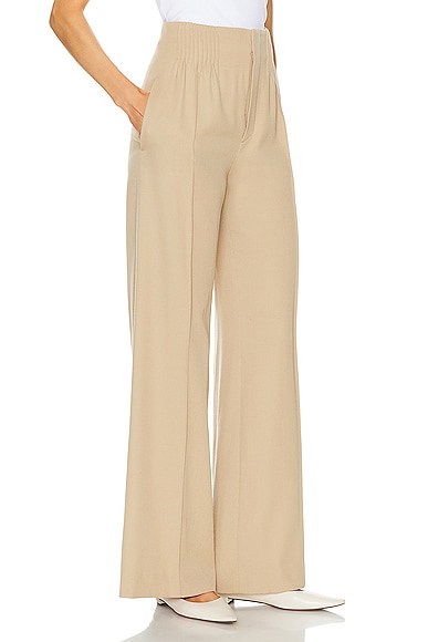 Shop Chloé Cinched Pant In Pearl Beige