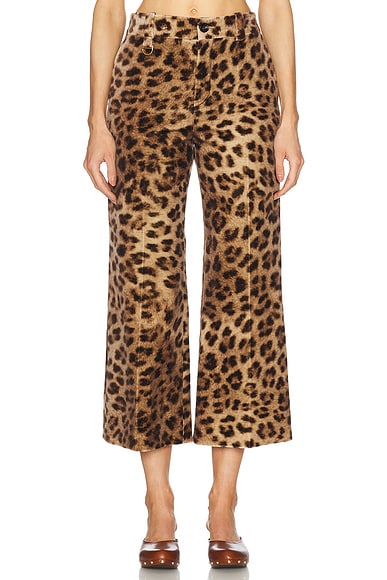 Chloe Leopard Pant in Worn Brown