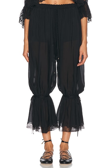 【関税&送料込】Chloe' Cotton Trousers Chloe Black Pants w/Attached Front Tie Belt Size 42 | eBay