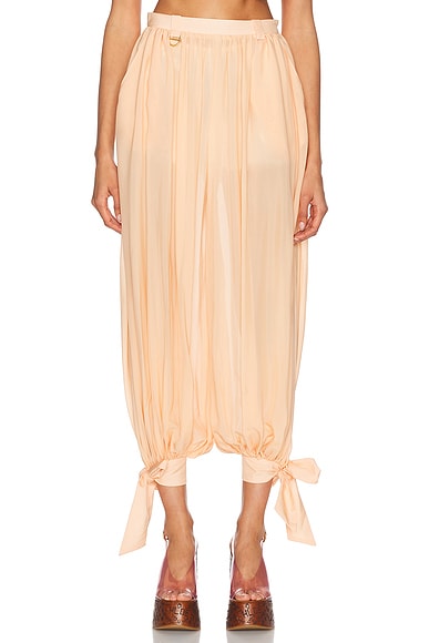Chloe Ribbon Tied Trouser in Apricot Pink