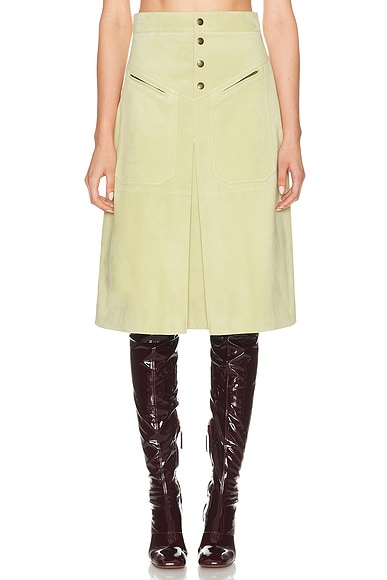 Chloe Suede Skirt in Dusty Wheat