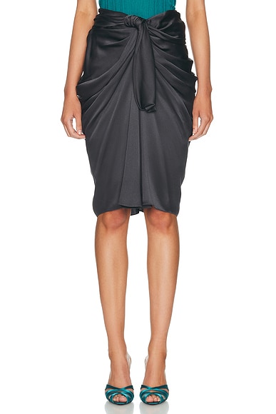 Chloe Midi Skirt in Almost Black