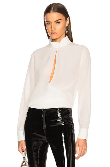 Crepe de Chine Keyhole Blouse