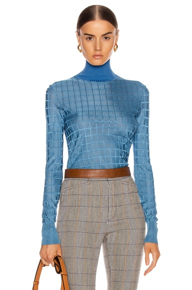Geometric Turtleneck Top