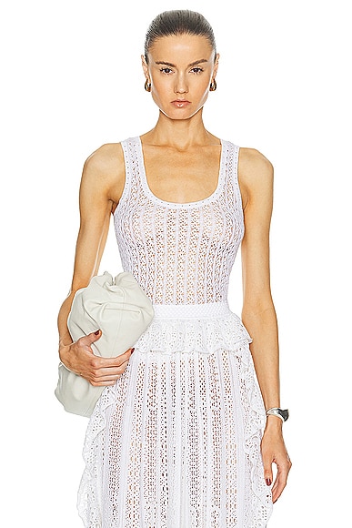 Knit Tank Top in White