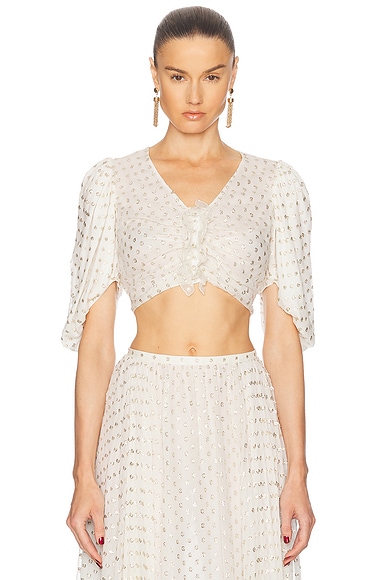 Cropped Polka Dot Blouse