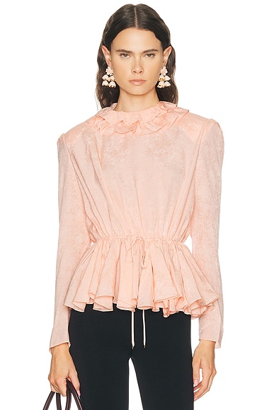 Organic Silk Floral Jacquard Top