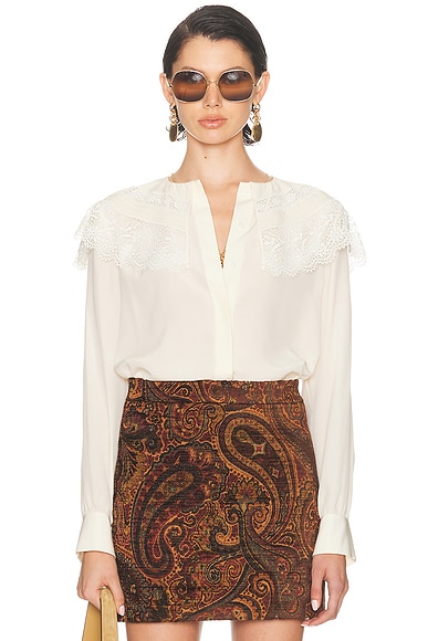 Chloe Lace Blouse in Pristine White