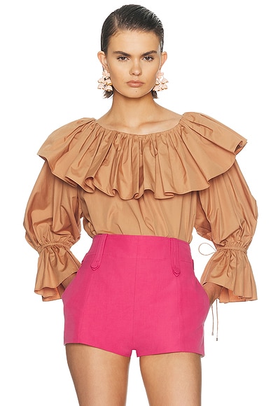 Chloe Ruffled Blouse in Reef Shell