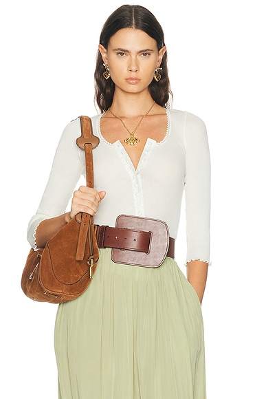 Chloe Rib Cotton Jersey Top in Iconic Milk