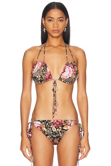 Roses Print Bikini Top