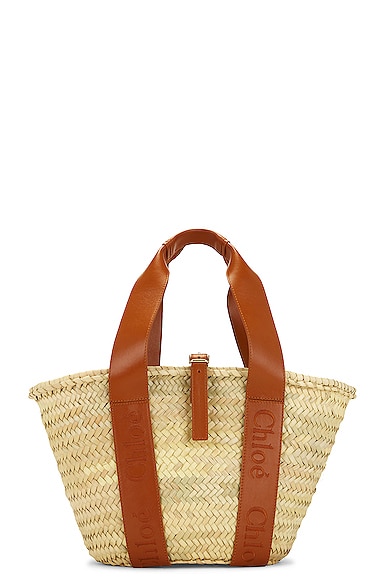 Shop Chloé Sense Basket Tote Bag In Caramel