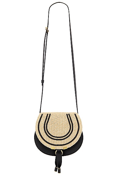 Marcie Small Saddle Bag in Beige