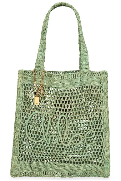 Chloe Summer Banana Tote Bag in Tea Leaf Green