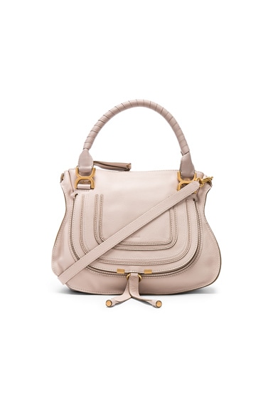Small Marcie Grained Leather Satchel