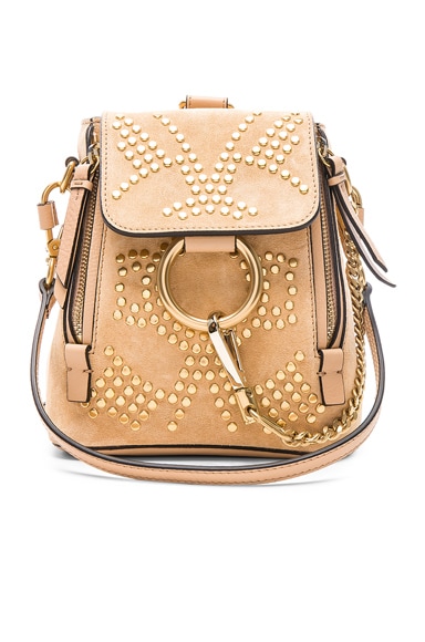 Mini Faye Constellation Studded Suede Backpack