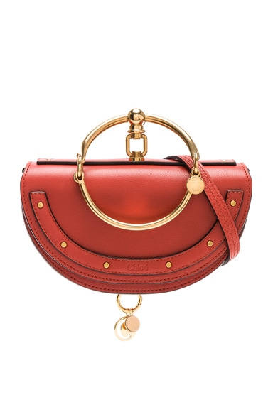 Chloe Small Nile Leather Minaudiere in Earthy Red | FWRD
