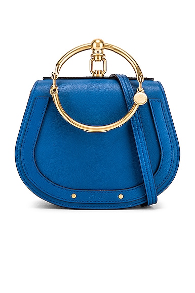 Chloe Small Nile Calfskin & Suede Bracelet Bag in Smoky Blue