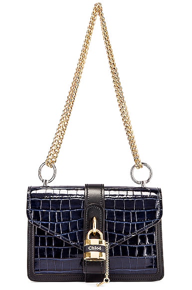 Aby Embossed Croc Chain Shoulder Bag