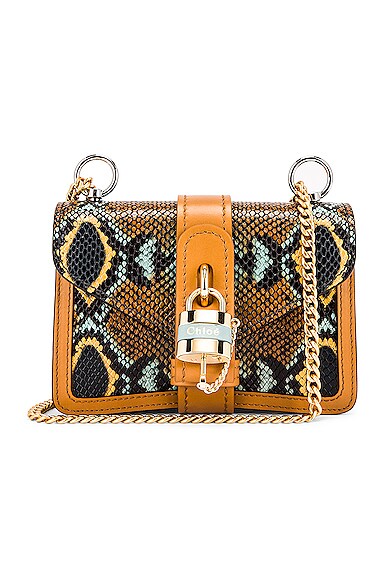 Mini Aby Chain Embossed Python Shoulder Bag