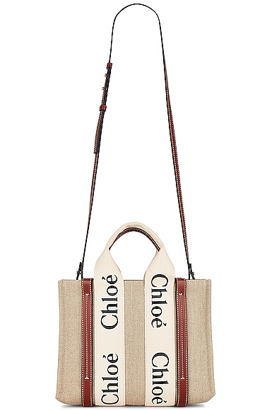 Chloe Small Woody Tote Bag in Taupe