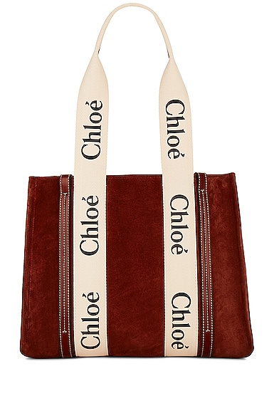 Chloe Medium Woody Tote Bag in Brown