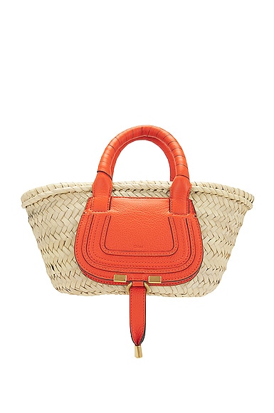 Chloe Marcie Basket Bag in Orange