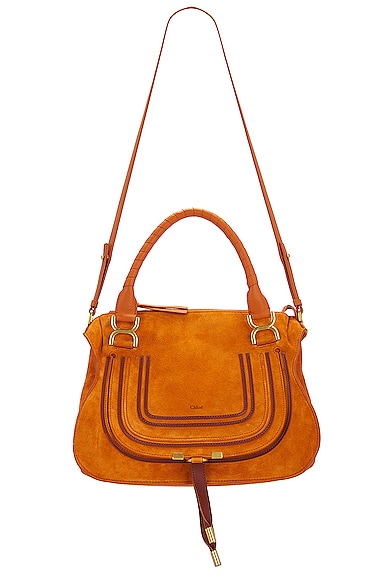 Chloe Medium Marcie Satchel Bag in Orange
