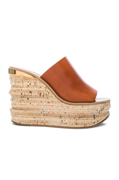 Leather Camille Wedge Sandals