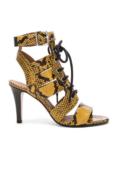 Rylee Python Print Leather Lace Up Sandals