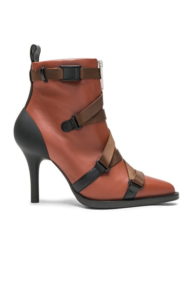 Tracy Leather Cross Strap Ankle Boots