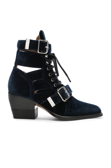 Rylee Velvet Lace Up Buckle Boots